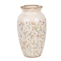 Clayre & Eef Vase Ø 21x37 cm Beige Rose Céramique Fleurs