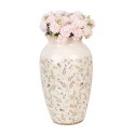 Clayre & Eef Vase Ø 21x37 cm Beige Rose Céramique Fleurs