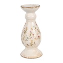 Clayre & Eef Candelabro Ø 14x32 cm Beige Rosa  Ceramica Fiori