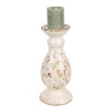 Clayre & Eef Candelabro Ø 14x32 cm Beige Rosa  Ceramica Fiori