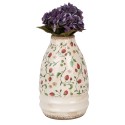 Clayre & Eef Vaso  Ø 21x32 cm Beige Rosso Ceramica Fiori