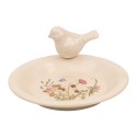 Clayre & Eef Bird Feeder Tray Ø 21x10 cm Beige Ceramic Bird