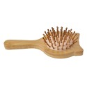 Clayre & Eef Hair Brush 16x8x3 cm Brown Beige Wood Glass Cat