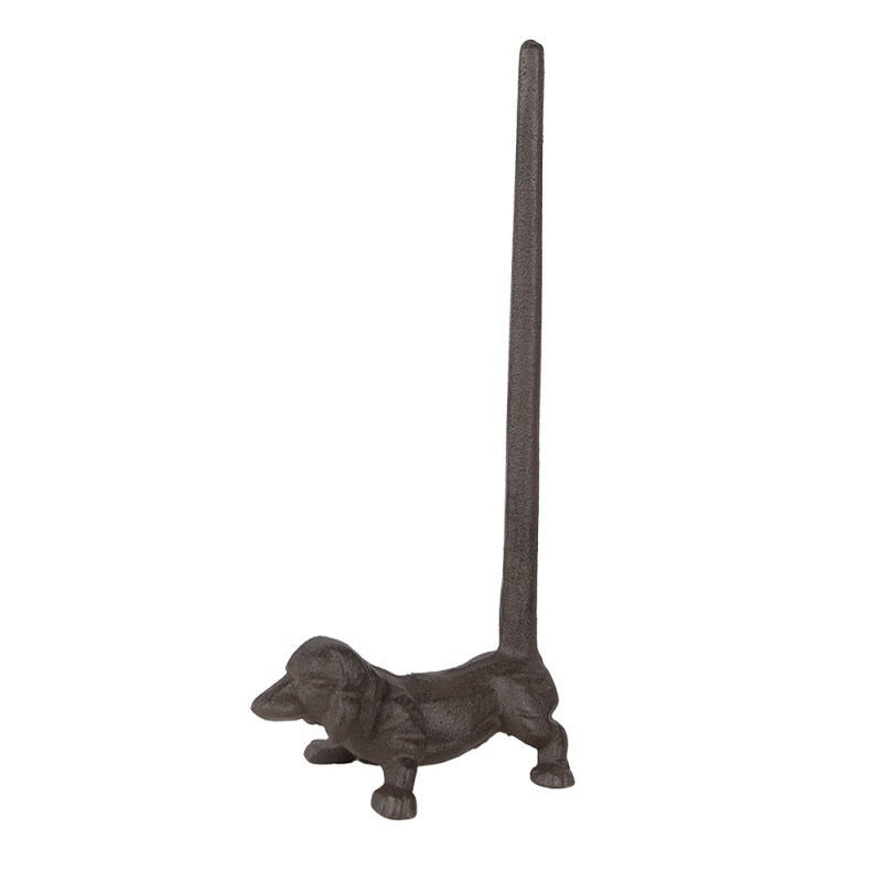 Clayre & Eef Küchenrollenhalter Hund 14x8x30 cm Braun Metall