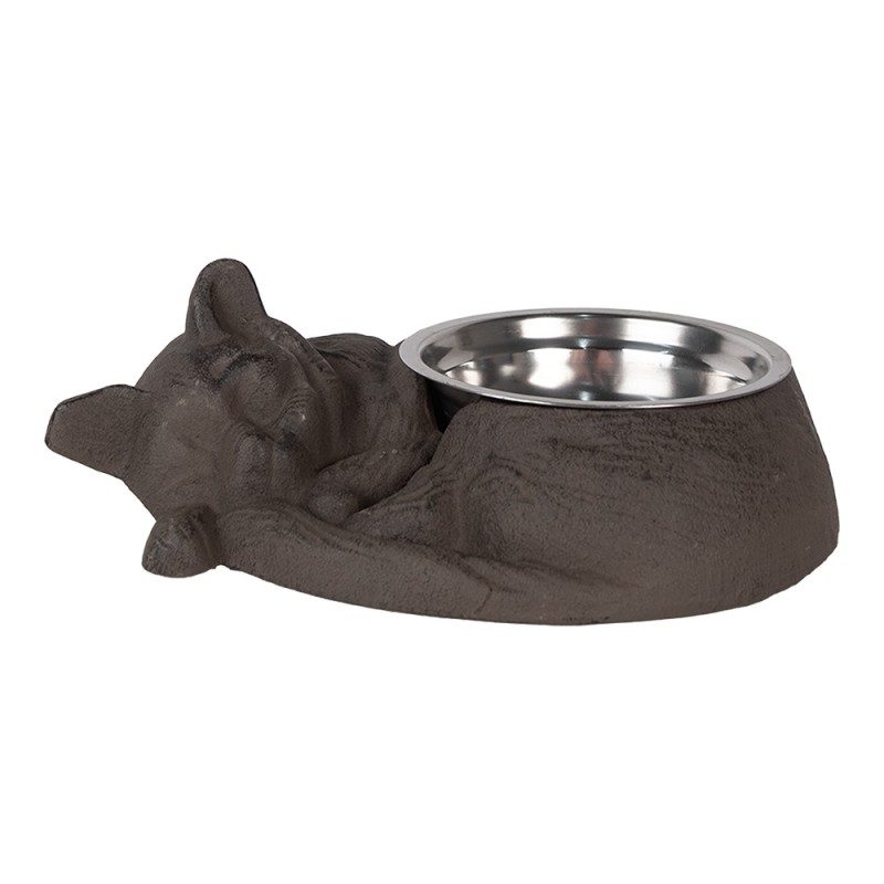 Clayre & Eef Cat Bowl Cat 325 ml Brown Metal