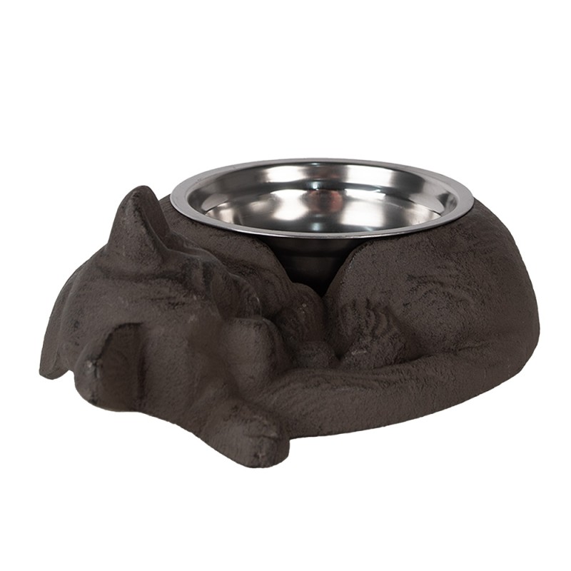 Clayre & Eef Cat Bowl Cat 325 ml Brown Metal