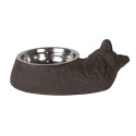 Clayre & Eef Cat Bowl Cat 325 ml Brown Metal