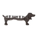 Clayre & Eef Dog Bowl Dog 2x225 ml Brown Metal