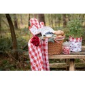 Clayre & Eef Theedoek 50x70 cm Wit Rood Katoen Rechthoek Hartjes