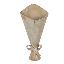 Clayre & Eef Supporto per piante 31x23x32 cm Grigio Bianco Metallo
