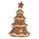 Clayre & Eef Teelichthalter Weihnachtsbaum 11x8x17 cm Braun Keramik