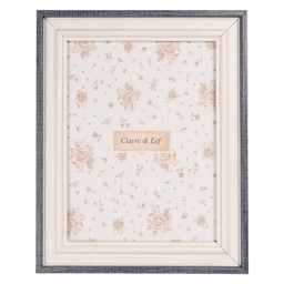 [2F1226S] Cornice Foto Bianco Blu 14x2x19 cm / 10x15 cm
