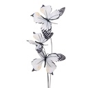 Décoration Branche avec papillons Blanc Noir 10x10x65 cm