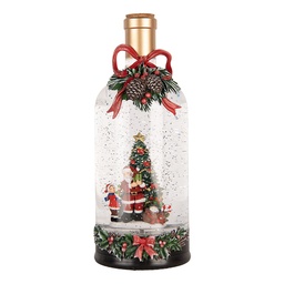 [6PR6183] Boule à neige avec LED Vert Rouge Ø 12x30 cm / 3xAA