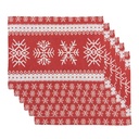 Tablemat sets (6) Red White 33x45 cm
