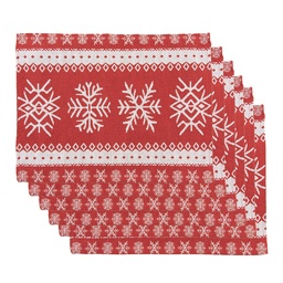 [KT040.161] Tablemat sets (6) Red White 33x45 cm