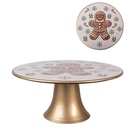 Cake stand Beige Brown Ø 22x10 cm
