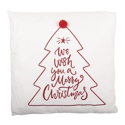 [KG023.175] Coussin rempli Blanc Rouge 45x5x45 cm