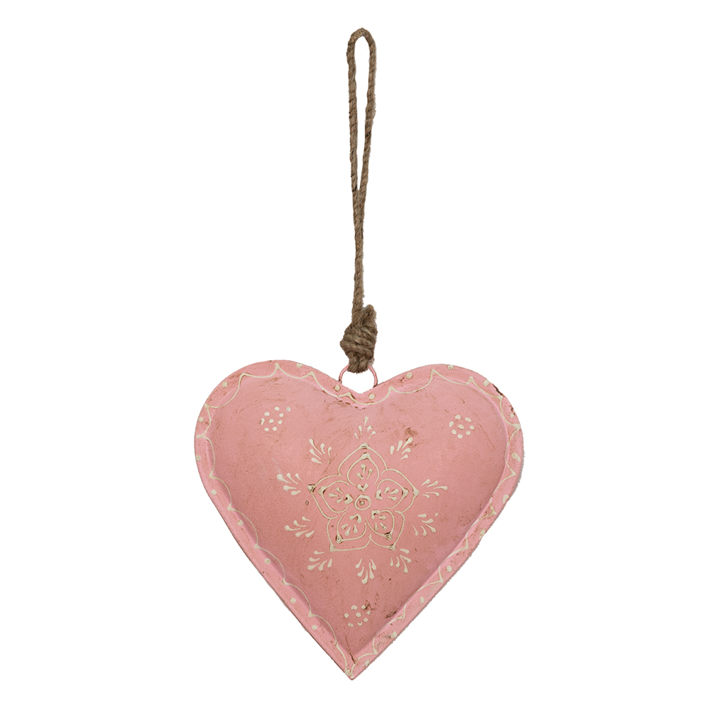 Decorative Hanger Heart Pink 14x4x14 cm