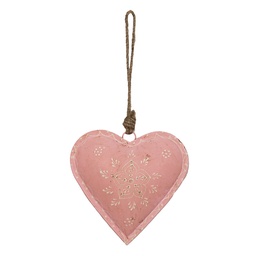 [6Y4813L] Decorative Hanger Heart Pink 14x4x14 cm