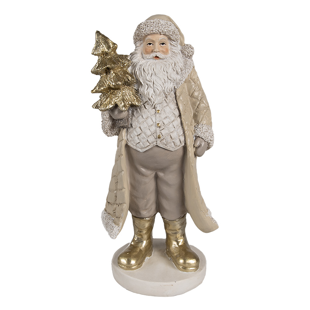 Decorazione Babbo Natale Beige Color oro 10x8x21 cm