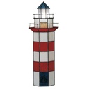 Lampe de table Tiffany Phare Rouge, Blanc Ø 21x56 cm E14/max 2x25W