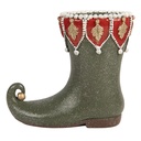 Dekoration Stiefel Grün Rot 18x13x17 cm