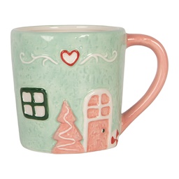[6CEMU0156] Tazza Verde Rosa 13x9x9 cm / 350 ml