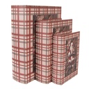 Schachtel in Buchform (3) Braun Rot 27x22x7 / 22x17x6 / 18x13x4 cm