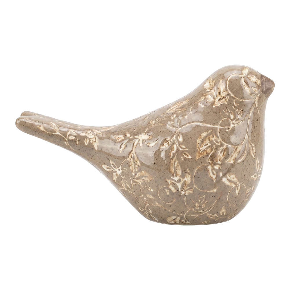 Décoration Oiseau Marron Beige 16x7x9 cm