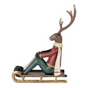 Décoration Cerf Marron Rouge 27x10x31 cm