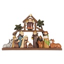 Weihnachtsdeko Weihnachtsgruppe Braun Rot 32x5x20 cm