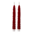 Bougie avec LED set 2 Rouge Ø 3x25 cm / 2xAAA