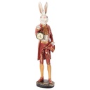 Statua Decorativa Coniglio Beige Rosso 17x17x72 cm