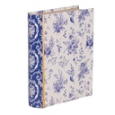 Box in book shape White Blue 17x14x5 cm