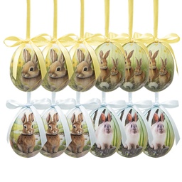 [65902] Decoratie hanger ei (set 12) Ø 4x5 cm