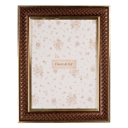 [2F1229L] Cadre photo Marron Couleur or 20x2x25 cm / 15x20 cm