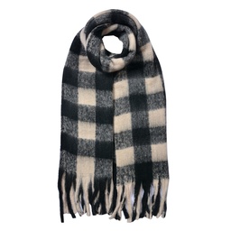 [JZSC0819Z] Schal Damen Schwarz Beige 39x200 cm