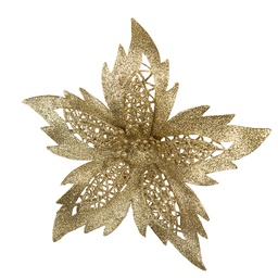 [65813] Weihnachtsdeko Blume Goldfarbig Ø 23x5 cm