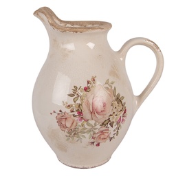[6CE2236M] Decorative Pitcher Beige Pink 21x16x24 cm