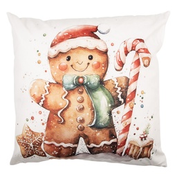 [KT021.434] Kissenhülle Weiß Braun 45x45 cm