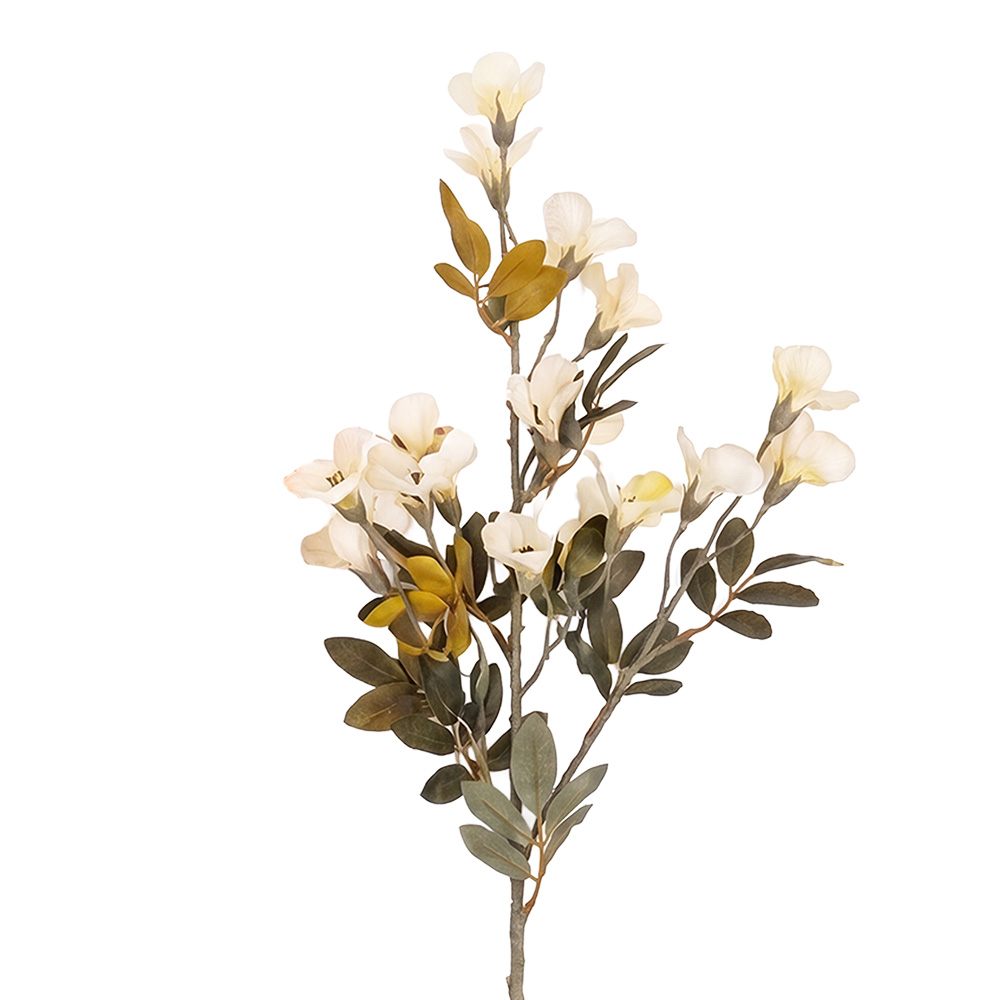 Decorative branch with flowers White 100 cm