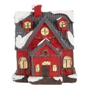 Dekoration Haus mit LED Rot Grau 6x5x7 cm