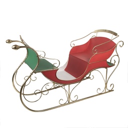 [5Y1374] Christmas Decoration Sledge Red Gold colored 169x67x106 cm