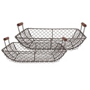 Paniers Marron (set 2) 40x34x14 / 36x30x13 cm