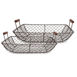 [6Y5543] Manden (2) 40x34x14 / 36x30x13 cm