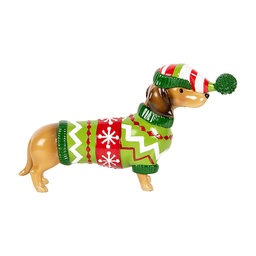 [6PR5620] Decoratie hond (teckel) 24x5x14 cm