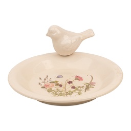 [6CE1948M] Mangiatoia per uccelli Beige Rosa Ø 21x10 cm