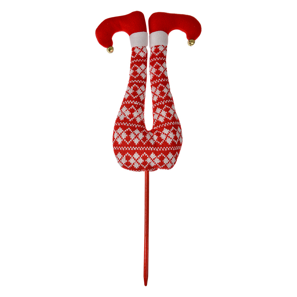 Dekoration Weihnachten Weihnachtselfenbeine Rot Weiß 19x4x50 cm