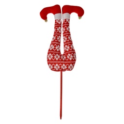 [66193] Decoration Christmas Elf Legs Red White 19x4x50 cm